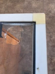 Screen chewed through